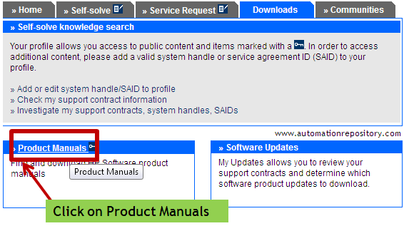 HP Support OpenView Page - Product Manuals Section