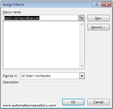 Assign new macro to execute button - QTP Hybrid Framework
