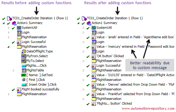 QTP Hybrid Framework - customized test run results