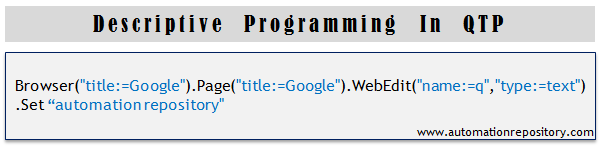 Descriptive Programming in QTP