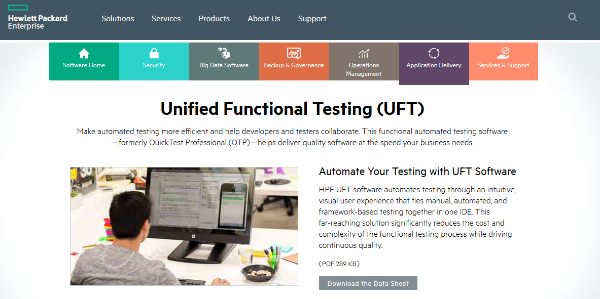 UFT 12.52 Download - Landing Page