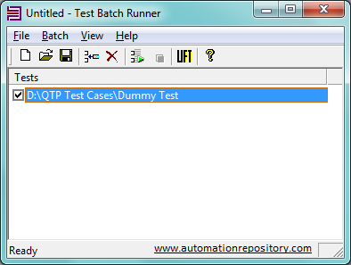 Dummy Test in Test Batch Run tool