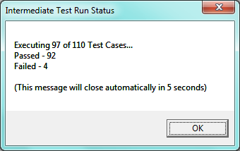 Intermediate Test Run Status