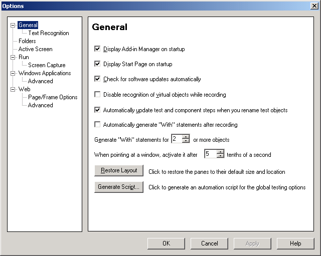 Option Dialog Box in QTP