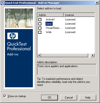 QTP Add-in Manager with newly installed Add-in