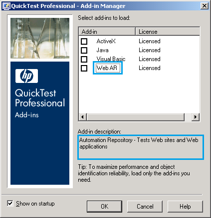 QTP Add-in Manager : Modified Details