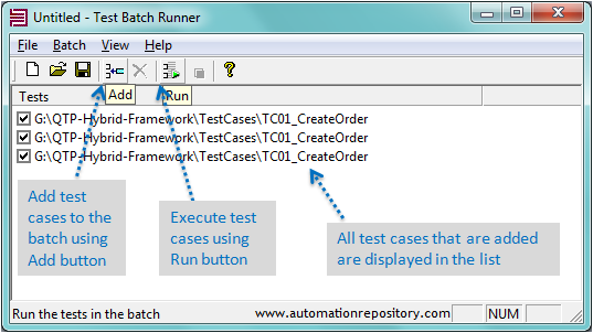 QTP Test Batch Runner Tool