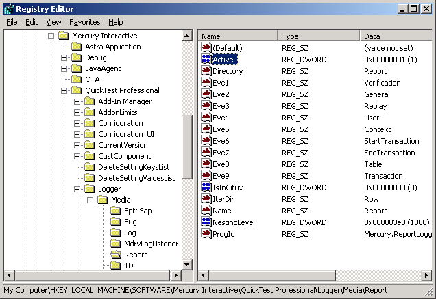 Turn Off QTP Results from Registry Editor