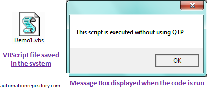 Running VBScript code without QTP