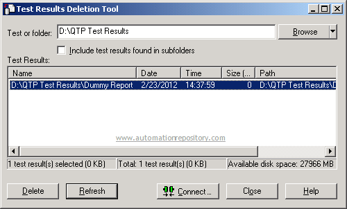 Test Results Deletion Tool