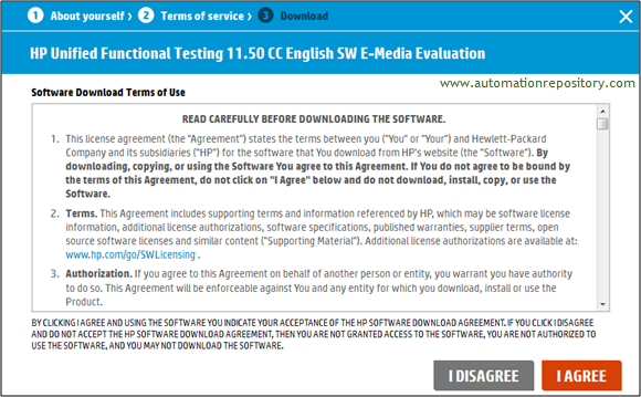 UFT 11.5 Download - Terms of Service