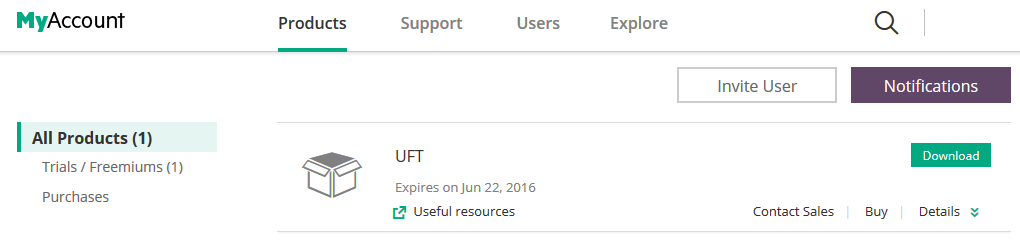 UFT 12.52 Download - My Account